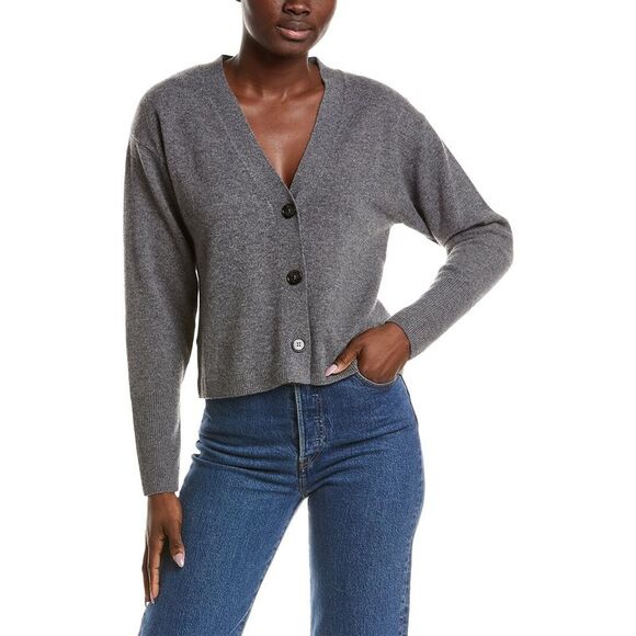 NAADAM Sweaters - Naadam Womens Cashmere Blouson Cardigan, Gray